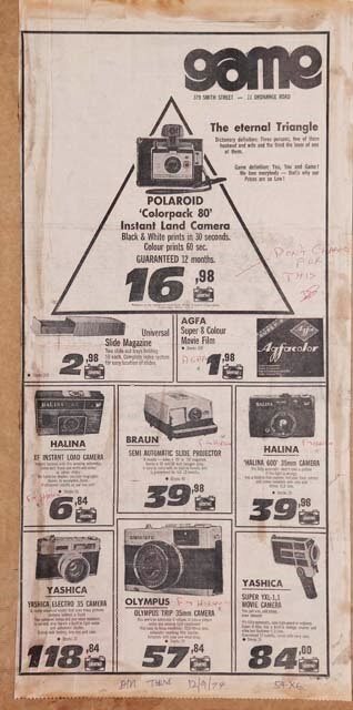 The eternal triangle camera advert
