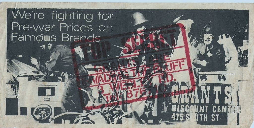Grants pre-war prices flyer